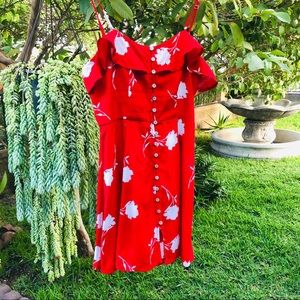 Forever 21 Red and White Flower Dress
